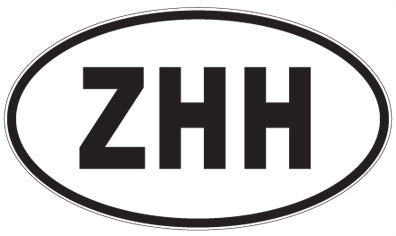 ZHH - 3 Letter Initials Oval Magnet