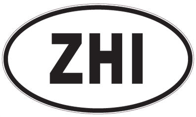 ZHI - 3 Letter Initials Oval Sticker