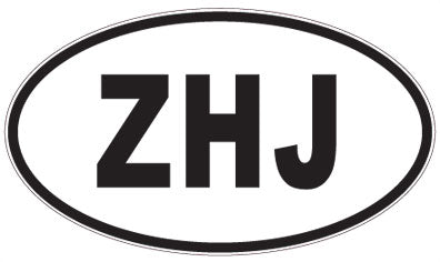 ZHJ - 3 Letter Initials Oval Magnet