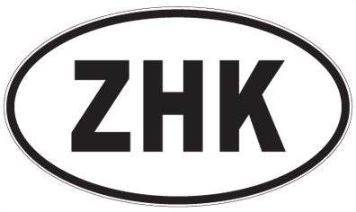 ZHK - 3 Letter Initials Oval Sticker
