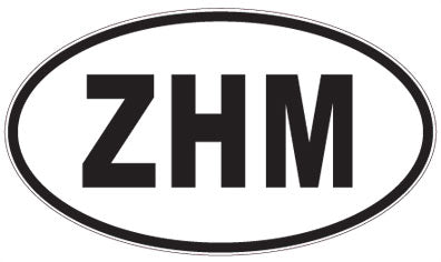 ZHM - 3 Letter Initials Oval Sticker