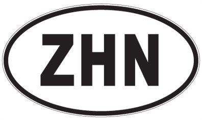 ZHN - 3 Letter Initials Oval Sticker