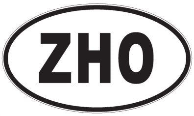 ZHO - 3 Letter Initials Oval Magnet