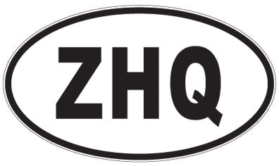 ZHQ - 3 Letter Initials Oval Sticker