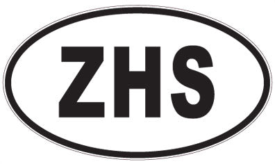 ZHS - 3 Letter Initials Oval Sticker
