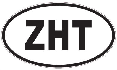 ZHT - 3 Letter Initials Oval Magnet