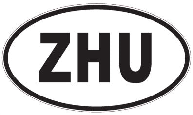 ZHU - 3 Letter Initials Oval Magnet