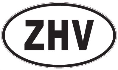 ZHV - 3 Letter Initials Oval Sticker