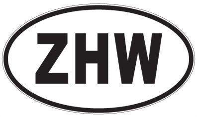 ZHW - 3 Letter Initials Oval Sticker