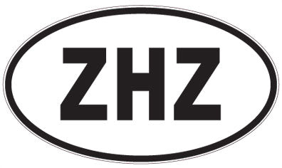 ZHZ - 3 Letter Initials Oval Sticker
