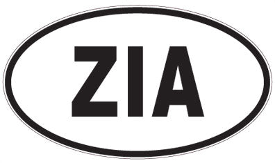 ZIA - 3 Letter Initials Oval Magnet