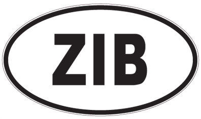ZIB - 3 Letter Initials Oval Magnet
