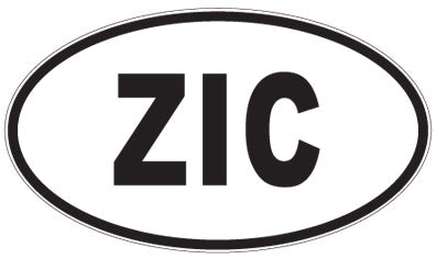 ZIC - 3 Letter Initials Oval Sticker