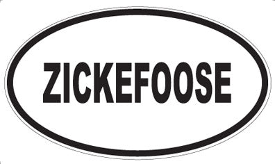 ZICKEFOOSE - Oval Sticker