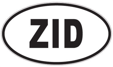 ZID - 3 Letter Initials Oval Sticker