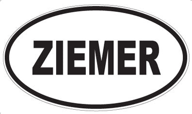 ZIEMER - Oval Sticker