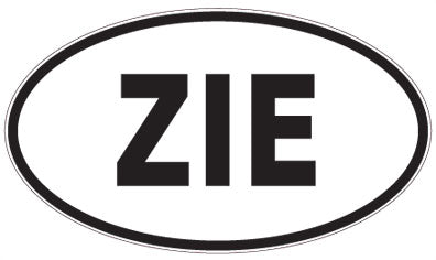 ZIE - 3 Letter Initials Oval Magnet