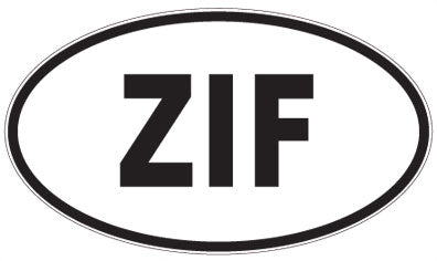 ZIF - 3 Letter Initials Oval Sticker
