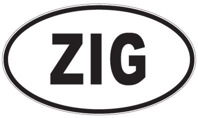 ZIG - 3 Letter Initials Oval Magnet
