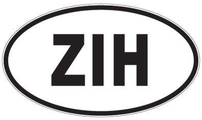 ZIH - 3 Letter Initials Oval Sticker