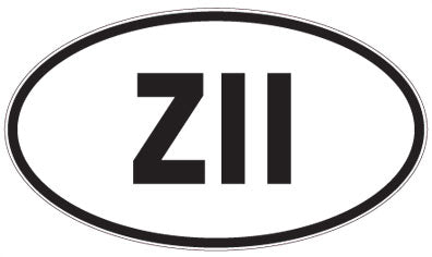 ZII - 3 Letter Initials Oval Sticker