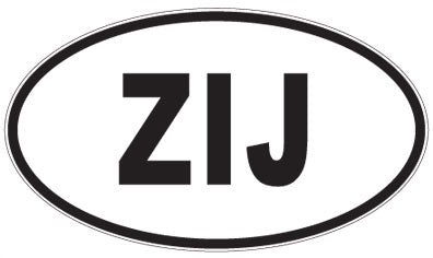 ZIJ - 3 Letter Initials Oval Magnet