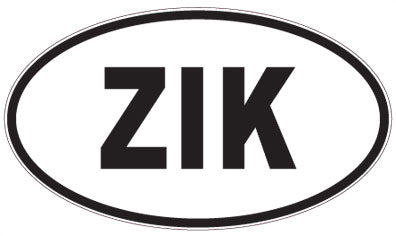 ZIK - 3 Letter Initials Oval Sticker