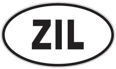 ZIL - 3 Letter Initials Oval Sticker