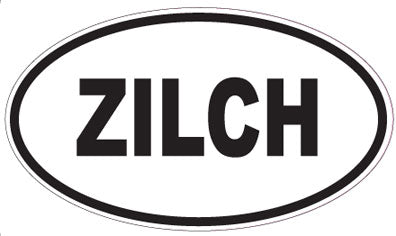 ZILCH - Oval Sticker
