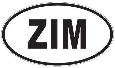 ZIM - 3 Letter Initials Oval Sticker