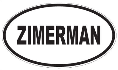 ZIMERMAN - Oval Sticker