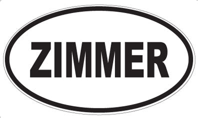 ZIMMER - Oval Magnet
