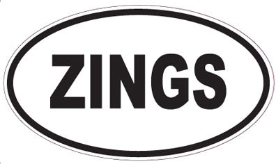 ZINGS - Oval Sticker