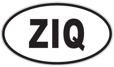 ZIQ - 3 Letter Initials Oval Sticker