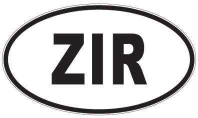 ZIR - 3 Letter Initials Oval Sticker