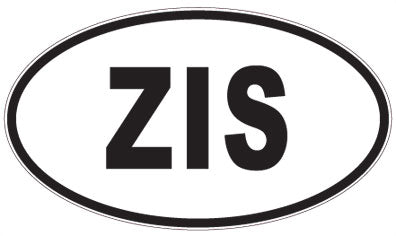 ZIS - 3 Letter Initials Oval Sticker
