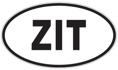 ZIT - 3 Letter Initials Oval Sticker