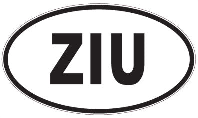 ZIU - 3 Letter Initials Oval Magnet