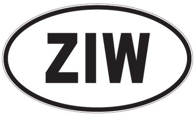 ZIW - 3 Letter Initials Oval Sticker