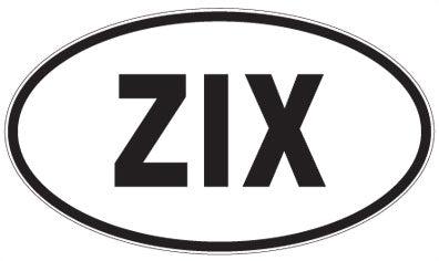 ZIX - 3 Letter Initials Oval Sticker