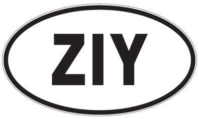 ZIY - 3 Letter Initials Oval Sticker