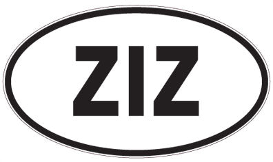 ZIZ - 3 Letter Initials Oval Sticker