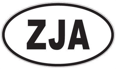 ZJA - 3 Letter Initials Oval Sticker