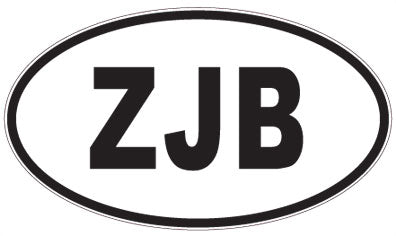 ZJB - 3 Letter Initials Oval Magnet