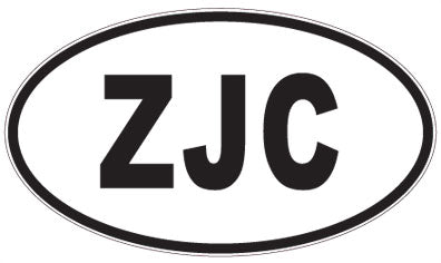 ZJC - 3 Letter Initials Oval Magnet