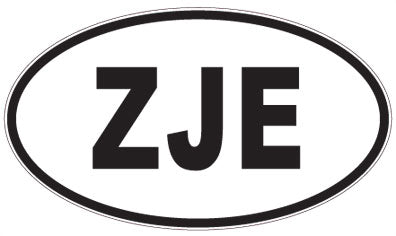 ZJE - 3 Letter Initials Oval Magnet