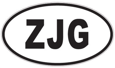 ZJG - 3 Letter Initials Oval Magnet