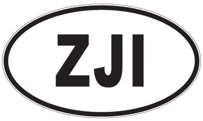 ZJI - 3 Letter Initials Oval Magnet