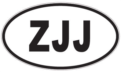 ZJJ - 3 Letter Initials Oval Magnet