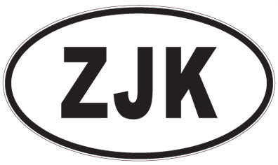 ZJK - 3 Letter Initials Oval Magnet